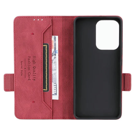 For Oppo Reno13 F 5G Case Leather Wallet Flip Phone Cover with Hardware Decor