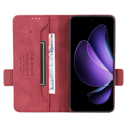 For Oppo Reno13 F 5G Case Leather Wallet Flip Phone Cover with Hardware Decor