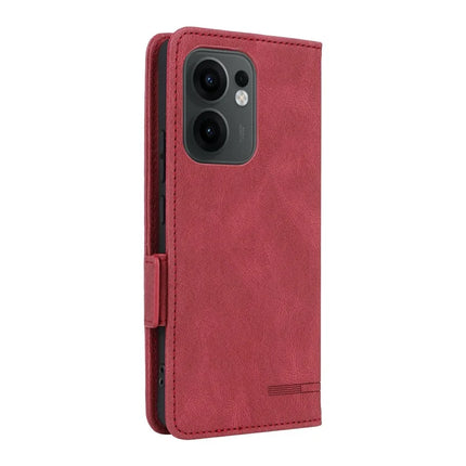 For Oppo Reno13 F 5G Case Leather Wallet Flip Phone Cover with Hardware Decor