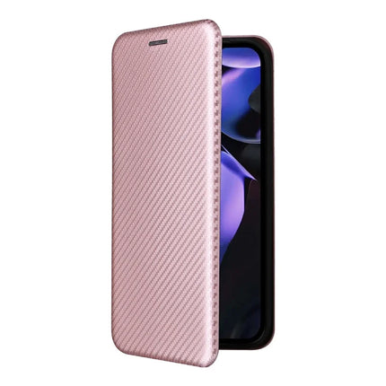 For Google Pixel 9a Case Carbon Fiber Texture Drop-Proof PU Leather Phone Cover
