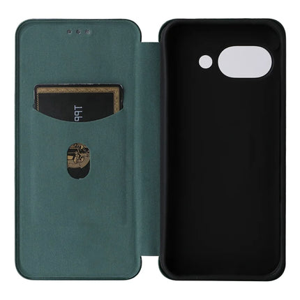 For Google Pixel 9a Case Carbon Fiber Texture Drop-Proof PU Leather Phone Cover