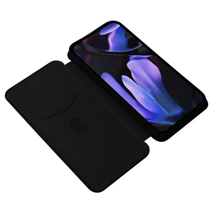 For Google Pixel 9a Case Carbon Fiber Texture Drop-Proof PU Leather Phone Cover