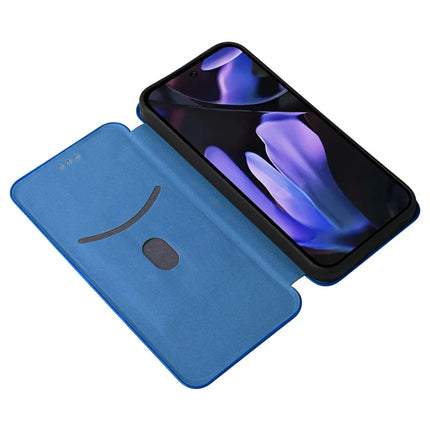 For Google Pixel 9a Case Carbon Fiber Texture Drop-Proof PU Leather Phone Cover