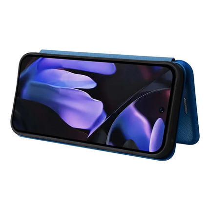 For Google Pixel 9a Case Carbon Fiber Texture Drop-Proof PU Leather Phone Cover