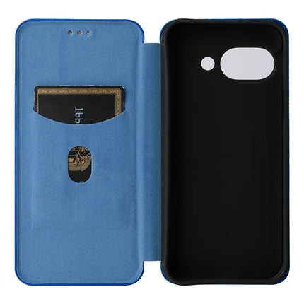 For Google Pixel 9a Case Carbon Fiber Texture Drop-Proof PU Leather Phone Cover