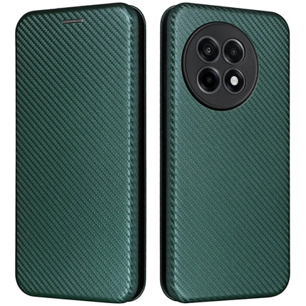 For OnePlus Ace 5 Pro 5G Case Carbon Fiber Texture Drop-Proof PU Leather Phone Cover - Green