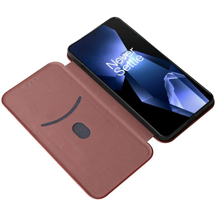 For OnePlus Ace 5 Pro 5G Case Carbon Fiber Texture Drop-Proof PU Leather Phone Cover