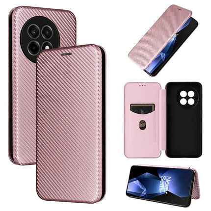 For OnePlus Ace 5 Pro 5G Case Carbon Fiber Texture Drop-Proof PU Leather Phone Cover
