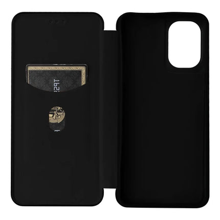 For Motorola Moto G05 4G / E15 4G Case Carbon Fiber Texture Drop-Proof PU Leather Phone Cover