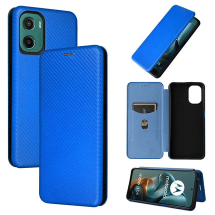 For Motorola Moto G05 4G / E15 4G Case Carbon Fiber Texture Drop-Proof PU Leather Phone Cover