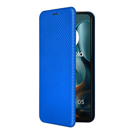 For Motorola Moto G05 4G / E15 4G Case Carbon Fiber Texture Drop-Proof PU Leather Phone Cover