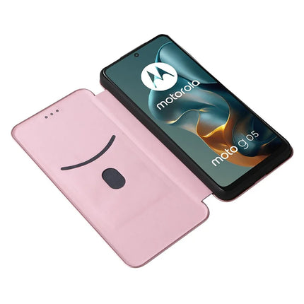 For Motorola Moto G05 4G / E15 4G Case Carbon Fiber Texture Drop-Proof PU Leather Phone Cover