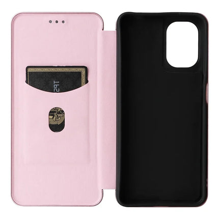 For Motorola Moto G05 4G / E15 4G Case Carbon Fiber Texture Drop-Proof PU Leather Phone Cover