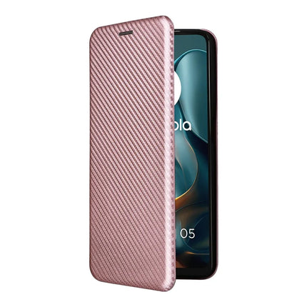 For Motorola Moto G05 4G / E15 4G Case Carbon Fiber Texture Drop-Proof PU Leather Phone Cover