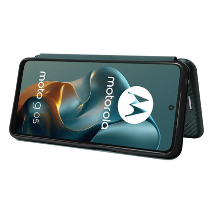 For Motorola Moto G05 4G / E15 4G Case Carbon Fiber Texture Drop-Proof PU Leather Phone Cover
