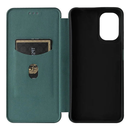 For Motorola Moto G05 4G / E15 4G Case Carbon Fiber Texture Drop-Proof PU Leather Phone Cover