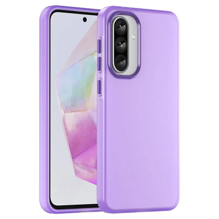 For Samsung Galaxy A36 5G / A56 5G Case TPU + PC Phone Back Cover Matte Translucent Design - Dark Purple