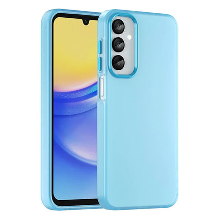 For Samsung Galaxy A15 4G / A15 5G Case TPU + PC Phone Back Cover Matte Translucent Design - Blue