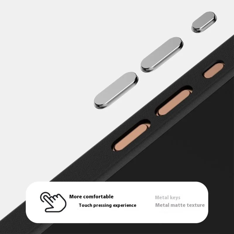 ShopCaseCart Premium Durable iPhone 16 Pro Protective cover Compatible with MagSafe Micro-Embossing PC TPU Aluminum Alloy Leather Phone Guard