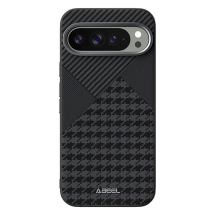 ABEEL For Google Pixel 9 Pro / Pixel 9 Case Compatible with MagSafe Micro-Embossing PC TPU Aluminum Alloy Leather Phone Cover