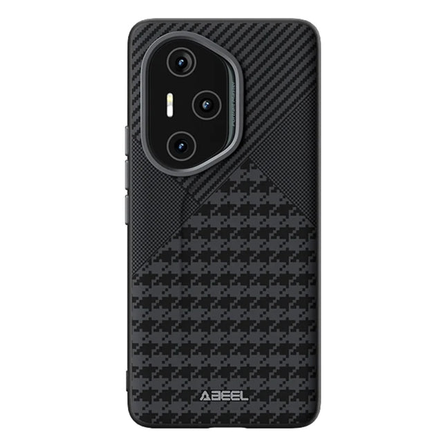 ABEEL For Honor 300 Pro Case Compatible with MagSafe Micro-Embossing PC TPU Aluminum Alloy Leather Phone Cover