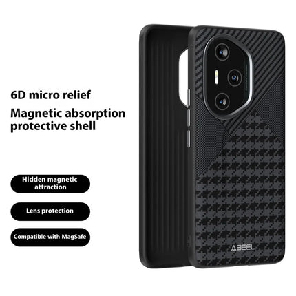 ABEEL For Honor 300 Pro Case Compatible with MagSafe Micro-Embossing PC TPU Aluminum Alloy Leather Phone Cover