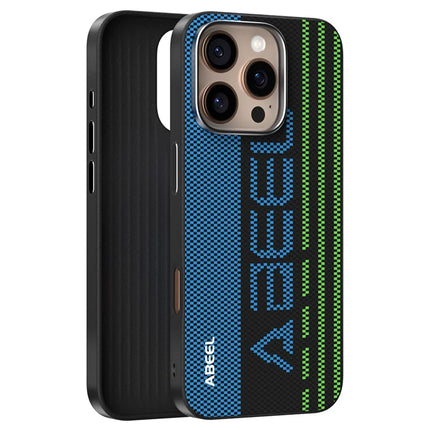 ABEEL For iPhone 16 Pro Case Compatible with MagSafe Printed PC TPU Aluminum Alloy Leather Phone Cover