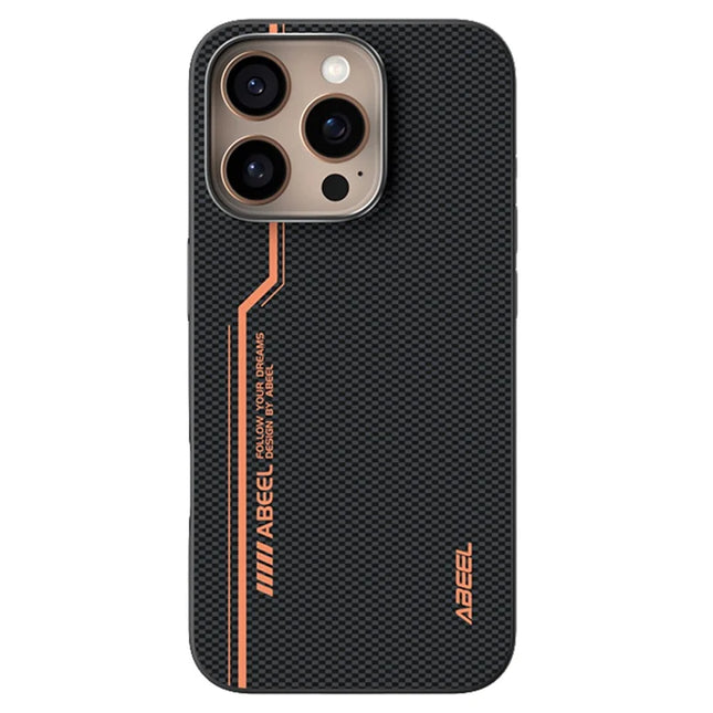 ABEEL For iPhone 16 Pro Max Case Compatible with MagSafe Printed PC TPU Aluminum Alloy Leather Phone Cover - Outstanding No. 2