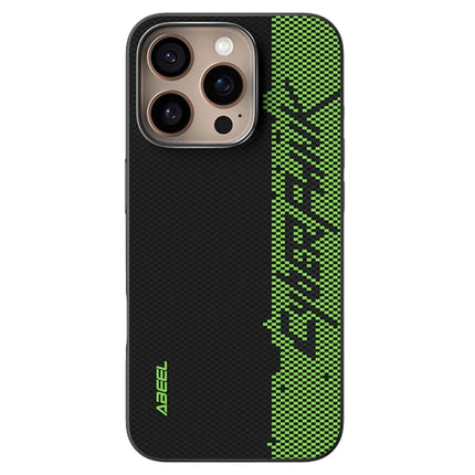 ABEEL For iPhone 16 Pro Max Case Compatible with MagSafe Printed PC TPU Aluminum Alloy Leather Phone Cover - Outstanding No. 3