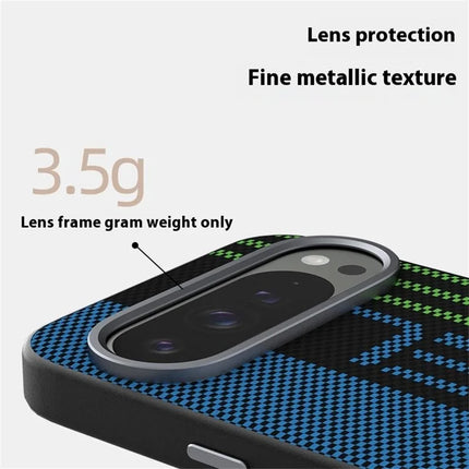 ABEEL For Google Pixel 9 Pro XL Case Compatible with MagSafe Printed PC TPU Aluminum Alloy Leather Phone Cover