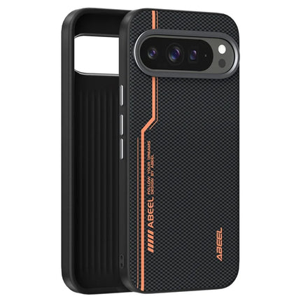 ABEEL For Google Pixel 9 Pro XL Case Compatible with MagSafe Printed PC TPU Aluminum Alloy Leather Phone Cover