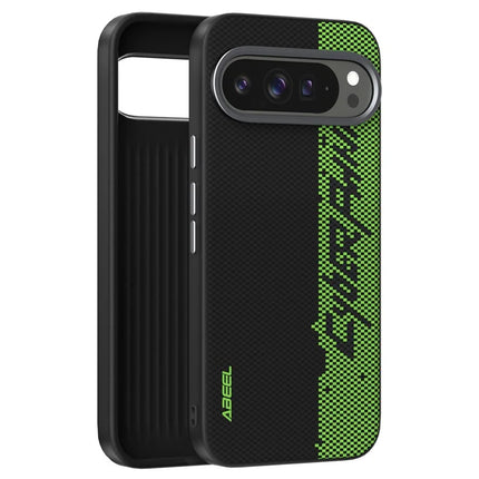 ABEEL For Google Pixel 9 Pro XL Case Compatible with MagSafe Printed PC TPU Aluminum Alloy Leather Phone Cover