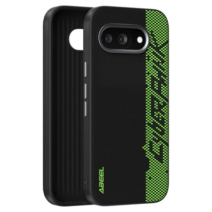 ABEEL For Google Pixel 9a Case Compatible with MagSafe Printed PC TPU Aluminum Alloy Leather Phone Cover