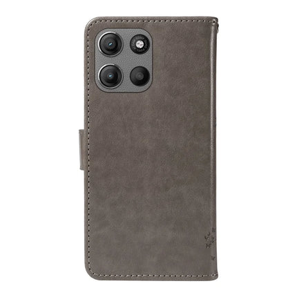 For Motorola Moto G15 4G Leather Phone Case Cat Tree Pattern Design Wallet Cover Stand