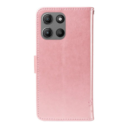 For Motorola Moto G15 4G Leather Phone Case Cat Tree Pattern Design Wallet Cover Stand