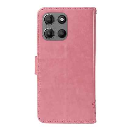 For Motorola Moto G15 4G Leather Phone Case Cat Tree Pattern Design Wallet Cover Stand