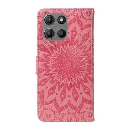 For Motorola Moto G15 4G Leather Wallet Case Sunflower Imprinted Phone Cover