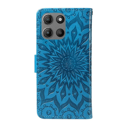 For Motorola Moto G15 4G Leather Wallet Case Sunflower Imprinted Phone Cover