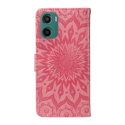 For Motorola Moto G05 4G Leather Wallet Case Sunflower Imprinted Phone Cover