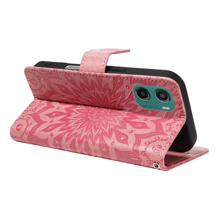For Motorola Moto G05 4G Leather Wallet Case Sunflower Imprinted Phone Cover