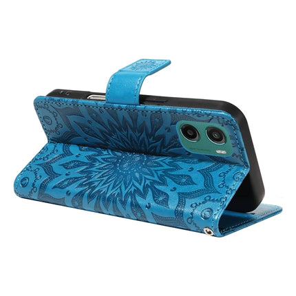 For Motorola Moto G05 4G Leather Wallet Case Sunflower Imprinted Phone Cover