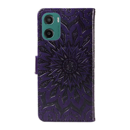 For Motorola Moto G05 4G Leather Wallet Case Sunflower Imprinted Phone Cover