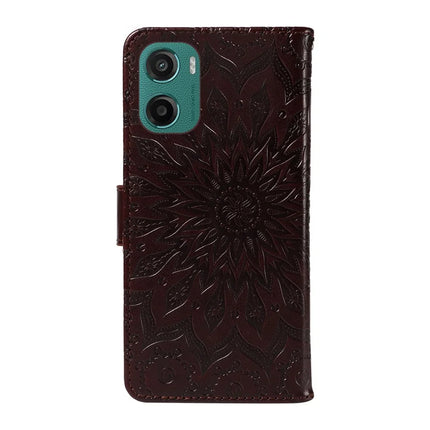 For Motorola Moto G05 4G Leather Wallet Case Sunflower Imprinted Phone Cover