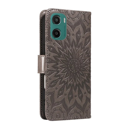 For Motorola Moto G05 4G Leather Wallet Case Sunflower Imprinted Phone Cover