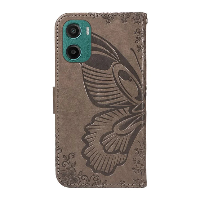 For Motorola Moto G15 4G Case Butterfly Pattern PU Leather Folio Flip Phone Cover