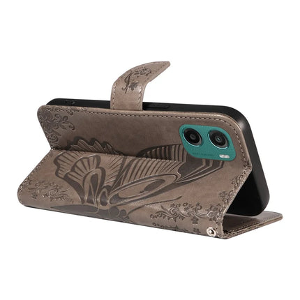 For Motorola Moto G15 4G Case Butterfly Pattern PU Leather Folio Flip Phone Cover