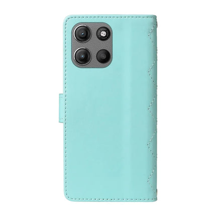 For Motorola Moto G15 4G / Motorola Moto G15 Power 4G Wallet Case Rhombus Leather Phone Cover with Strap