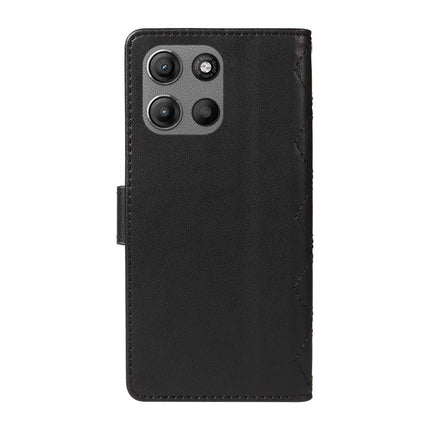For Motorola Moto G15 4G / Motorola Moto G15 Power 4G Wallet Case Rhombus Leather Phone Cover with Strap