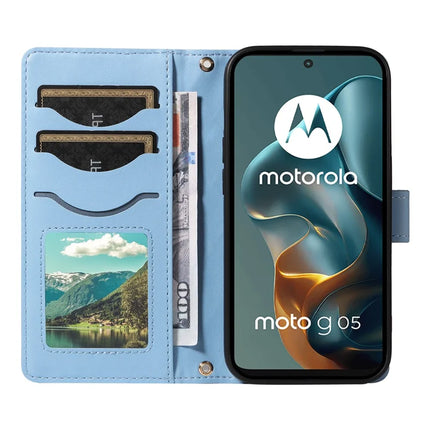 For Motorola Moto G05 4G Wallet Case Rhombus Leather Phone Cover with Strap