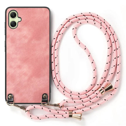 For Samsung Galaxy A05 4G Retro Leather Phone Back Cover with Adjustable Strap